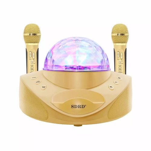 Беспроводная Караоке Система SDRD на Два Микрофона с LED Диско Шаром SD308 SDRD