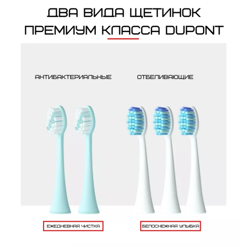 Електрична Зубна Щітка Звукова Seago SG972 Sonic Доросла Червона Seago