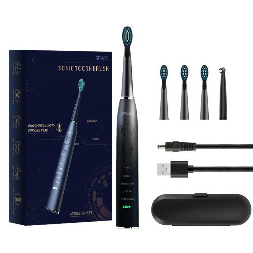 Электрическая Зубная Щетка Звуковая Seago SG575 Sonic Взрослая Чёрная Seago