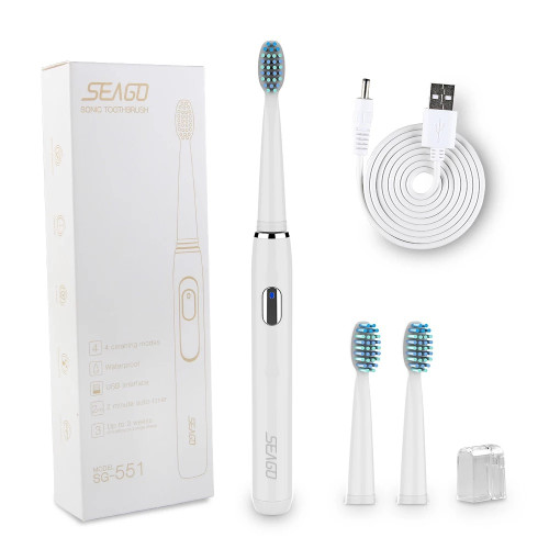 Электрическая Звуковая Зубная Щетка Seago Sonic SG551 Взрослая Белая Seago
