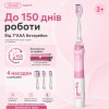 Детская Электрическая Зубная Щетка Звуковая с LED Подсветкой 4 Насадки Seago SG977 Sonic Розовая