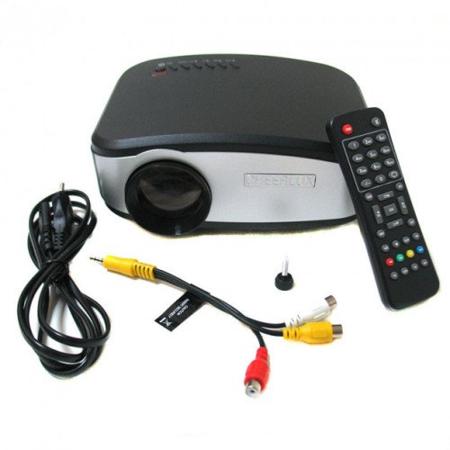 Портативный мини LED проектор 1500 lumen с динамиком + TV тюнер Cheerlux Черный Cheerlux