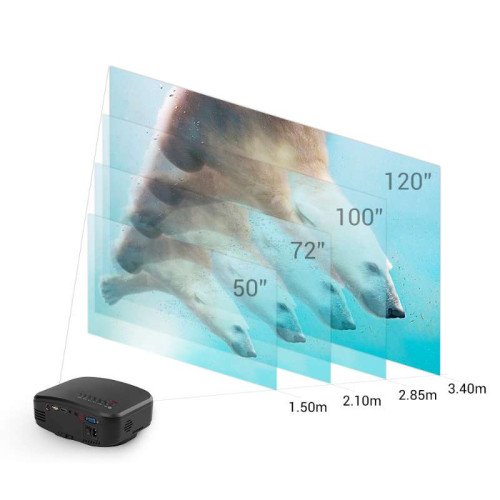 Портативный мини LED проектор 1500 lumen с динамиком + TV тюнер Cheerlux Белый Cheerlux