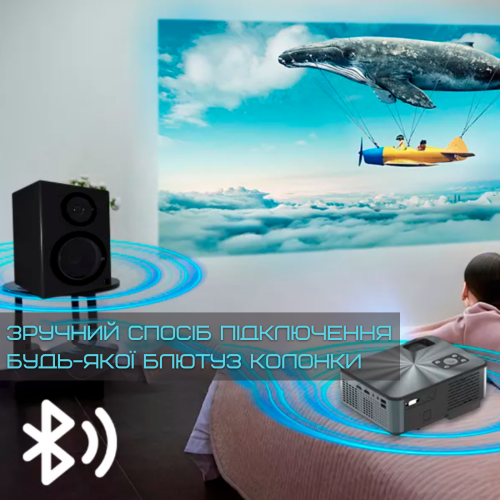 Домашний Проектор Мини WIFI 3200 Lumen с Динамиком + Bluetooth 5.0 Cheerlux C9 Pro 1920*1080 P Full HD Cheerlux