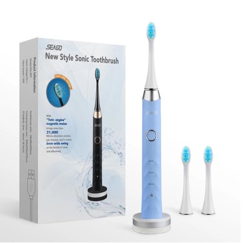 Зубная Щетка Электрическая Взрослая Звуковая Seago SG987 Голубая Seago