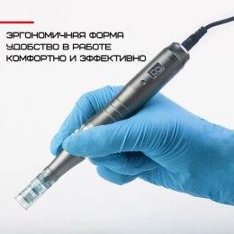 Дермапен Dr. Pen 6 Режимів + 2 Насадки Дермаштамп Для Фракційної Мезотерапії Електричний Мезороллер Для Обличчя M8 Сірий