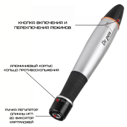 Дермапен Dr. Pen А1 Дермаштамп Для Фракционной Мезотерапии Электрический Мезороллер Для Лица и Тела Серый