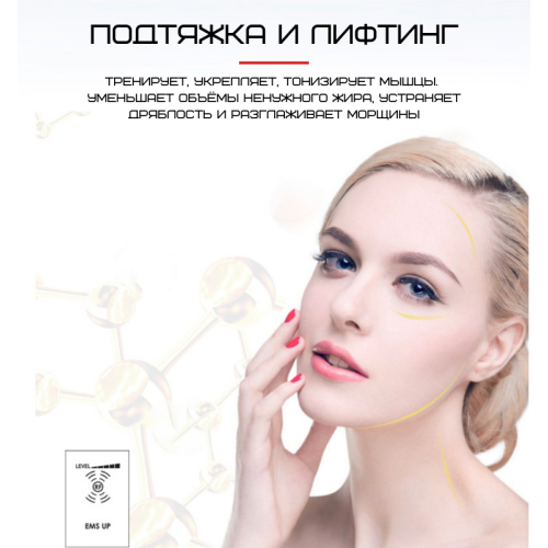Массажер Микротоковый Для Лица с Функцией RF + EMS + LED и Холодные Компрессы Аппарат Микротоки Для Лифтинга и Подтяжки Кожи Black Owl