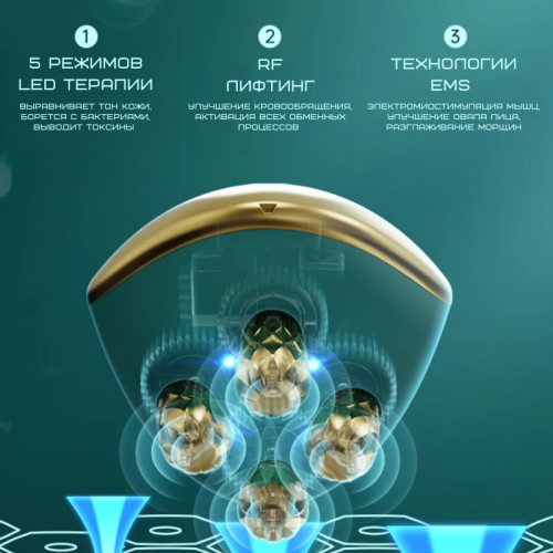 Мікрострумовий Масажер Для Обличчя з Функцією RF + LED Терапія та Технологіями EMS Для Ліфтингу та Підтяжки Шкіри OKACHI GLIYA OG-5623 OKACHI GLIYA