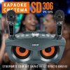 Портативная Беспроводная Караоке Система с Двумя Микрофонами SDRD Блютуз Колонка с Поддержкой 3D Stereo и Функцией Изменения Голоса SD306 Plus