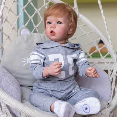 Силиконовая Коллекционная Кукла Реборн Большая Reborn Мальчик Мирон ( Виниловая Кукла ) Высота 75 см Reborn Dolls