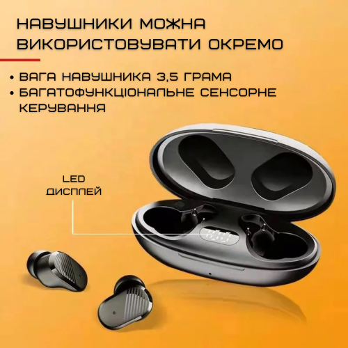 Беспроводные Bluetooth Наушники Вкладыши TWS Вакуумные со Встроенным Чипом JL Sainyer А68 Чёрные Sainyer