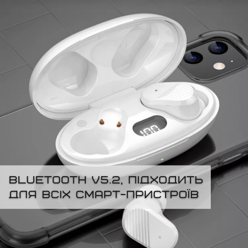 Беспроводные Bluetooth Наушники Вакуумные Вкладыши IPX5 со Встроенным Чипом JL Sainyer A68 Белые Sainyer