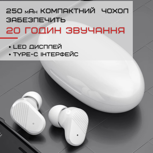 Беспроводные Bluetooth Наушники Вакуумные Вкладыши IPX5 со Встроенным Чипом JL Sainyer A68 Белые Sainyer