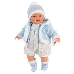 Звуковая Кукла Плачущая Llorens Испанская Виниловая Кукла 33 см Блондинка в Голубом Пиджаке Llorens