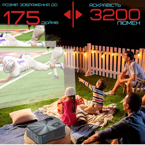 Портативний Проектор Android 9.0 Full HD 1920*1080 P + WIFI + Bluetooth з Динаміками 3200 Lumen Міні LED Проектор Домашній Cheerlux C9pro Cheerlux