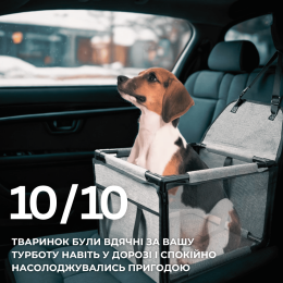 Сумка Переноска в Авто для Собак и Кошек Каркасная 12 Трубок Сиденье Автокресло Складное в Машину для Транспортировки Животных Серое