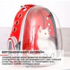 Рюкзак Переноска Для Кота с Прозрачными Стенками Сумка Рюкзак Для Животных до 7 кг Красная