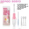 Детская Зубная Щетка Электрическая Звуковая с LED Подсветкой + 4 Насадки Seago SG513 Розовая