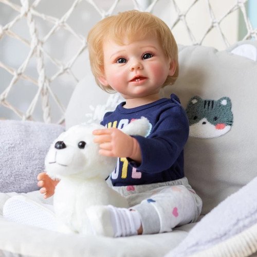 Силиконовая Коллекционная Кукла Реборн Reborn Мальчик Эрик ( Виниловая Кукла ) Высота 57 см Reborn Dolls