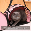 Сумка Переноска Для Кота с Прозрачными Стенками Складная Сумка Для Домашних Животных до 7 кг Розовая