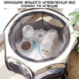 Манеж Для Собак и Кошек Переносной 65 см Сборный Вольер Для Котят и Щенков Водонепроницаемый Коричневый