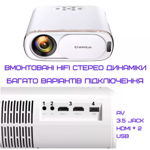 Портативный WIFI Мини LED Проектор Android 9.0 Full HD 1920*1080 P 4000 Lumen с Динамиком + Bluetooth 5.0 Cheerlux C16 Cheerlux