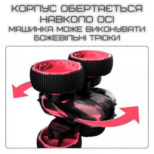 Швидкісна Машинка Перевертень на Радіокеруванні з LED Підсвічуванням і Обертовим Корпусом Трюкова Машинка на Акумуляторі MKB Fancy Flip MKB