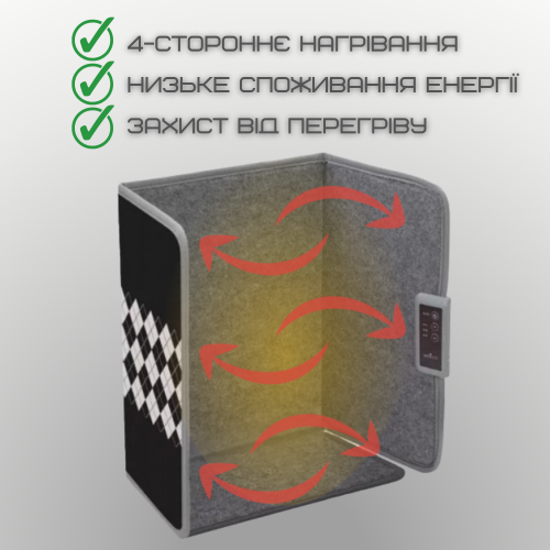 Электрическая Грелка Большая 100 см 3 Режима Экономичная Электрогрелка Для Офиса 200W 100 см с Ковриком Для Ног и Простым Управлением RedHill
