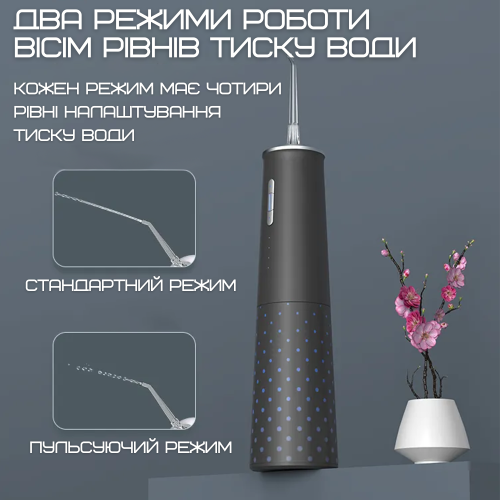 Профессиональный Ирригатор Для Зубов Портативный Беспроводной 2 Режима 8 Уровней Интенсивности 2 Насадки NiceFeel FC5080 Nicefeel