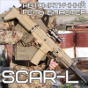 Оружие на Орбизах Автомат SCAR Электрический Орбиган Гель Бластер Премиум Качества с Аккумулятором + Лазерный Прицел + Ручка Подставка и Оптика BB Койот