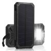 Повербанк на 30000 mAh с Солнечной Батареей и Креплением Для Рюкзака Портативный Внешний Аккумулятор 2в1 в Защищенном Корпусе + Мощный Фонарь и LED Индикатор DEJI S30