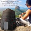 Повербанк на 30000 mAh с Солнечной Батареей и Креплением Для Рюкзака Портативный Внешний Аккумулятор 2в1 в Защищенном Корпусе + Мощный Фонарь и LED Индикатор DEJI S30