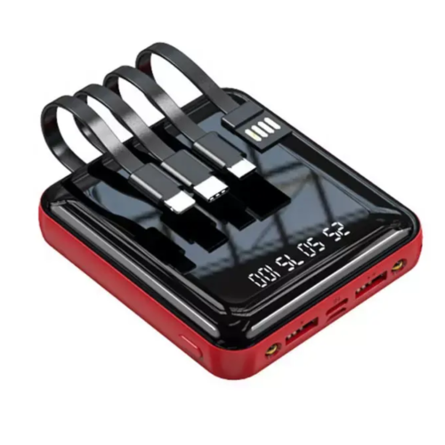 Повербанк 5в1 20000 mAh на 4 Виходи з Вбудованими Портами TYPE-C + USB + IPhone + Micro USB Міні Кишеньковий Зовнішній Акумулятор з Ліхтариком та LED Індикатором DEJI Mini M20 DEJI