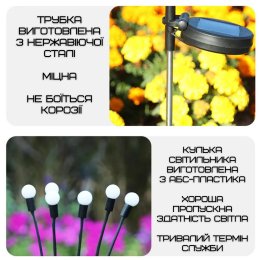 Светильник Лампочка LED Для Сада Декоративный Водонепроницаемый Фонарь Для Клумбы На Дачу 2в1 с Датчиком Света на Солнечной Батарее IPX5 YIIOT