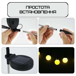 Светильник Лампочка LED Для Сада Декоративный Водонепроницаемый Фонарь Для Клумбы На Дачу 2в1 с Датчиком Света на Солнечной Батарее IPX5 YIIOT