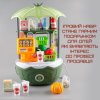 Детский Переносной Супермаркет с Продуктами Складной 49 Предметов 2в1 Игровой Набор Продавец с Игрушечными Деньгами + Весы Зелёный