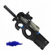 Детский Гель Бластер с Гидрогелевыми Шариками Орбиз Автомат P90 на Аккумуляторе с Глушителем Коллиматором и Пламегасителем + 5000 Шариков Чёрный