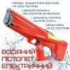 Водний Бластер на Акумуляторі Електричний Дитячий Водяний Пістолет Акула Червоний