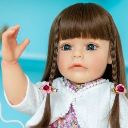 Силіконова Колекційна Лялька Реборн Reborn Дівчинка Власта Повністю Анатомічна (Вінілова Лялька) Висота 55 см