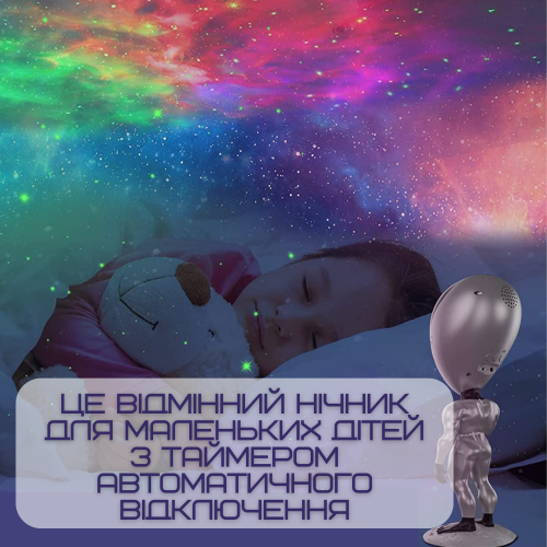 Лазерный Проектор Звёздного Неба Пришелец 8 Режимов + 5 Уровней Интенсивности Ночник Для Детей и Взрослых с Функцией Повторения Слов и Таймером AlienSUN Combuy