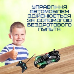 Гоночная Машинка Полицейская Скоростная на Аккумуляторе с LED Подсветкой и Паром на Пульте Управления STORM Чёрная