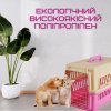 Переноска Контейнер Для Собак та Котів 48*32*30 см Для Авіа Перельотів та Транспортування Тварин з Металевими Кріпленнями та Дверями + Замок до 9 кг Рожевий