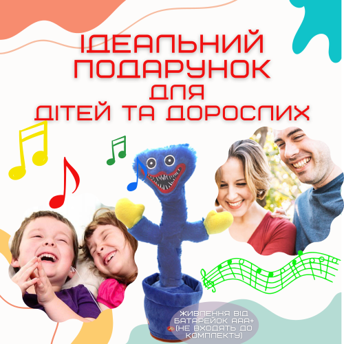 Музыкальная Танцующая Игрушка Повторюшка Кактус Хаги Ваги Combuy