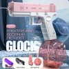 Дитячий Водяний Бластер на Акумуляторі Електричний Пістолет Glock 18 Рожевий 
