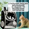 Воздухопроницаемая Сумка-Переноска Для Кошек и Маленьких Собак Рюкзак с Прозрачными Стенками Для Животных До 7 кг Черный