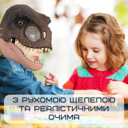 Маска Карнавальная Динозавра Для Детей и Взрослых Тиранозавр Рекс с Подвижной Челюстью Jurassic World Dominion