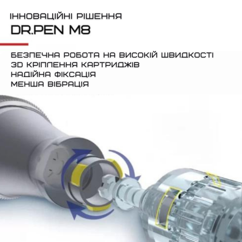 Беспроводной Дермапен Dr. Pen 6 Режимов Дермаштамп Для Фракционной Мезотерапии Электрический Мезороллер На Аккумуляторе M8 Серый Dr.Pen