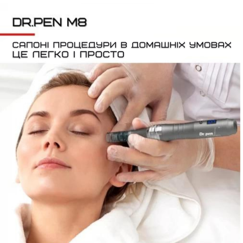Беспроводной Дермапен Dr. Pen 6 Режимов Дермаштамп Для Фракционной Мезотерапии Электрический Мезороллер На Аккумуляторе M8 Серый Dr.Pen