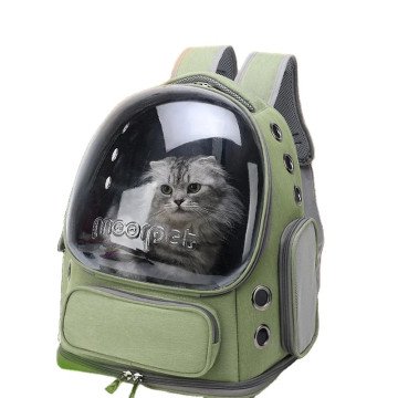Рюкзак Для Кота с Прозрачными Стенками 42*34*27 см Переноска Для Путешествий с Животными до 7 кг MoorPet Зеленая